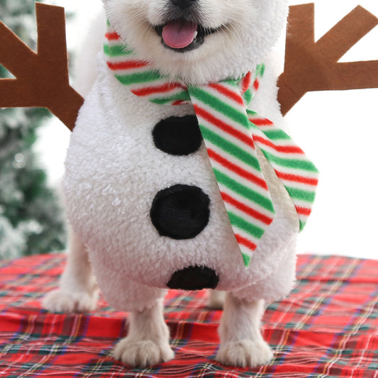 Dog Christmas Pet Clothes Standing Snowman